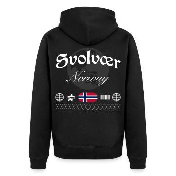 Souvenir de voyage Svolvær Norway Streetwear - Veste à capuche bio Premium Unisexe - noir - Dos - Nico (187cm)