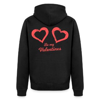 Sois mon pinceau cœur de la Saint-Valentin - Veste à capuche bio Premium Unisexe - noir - Dos - Nico (187cm)