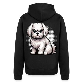 Malteser Propriétaire Maltese Lovers - Veste à capuche bio Premium Unisexe - noir - Dos - Nico (187cm)