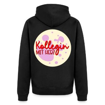 Danke Kollegin Herz - Unisex Premium Bio Zip Hoodie - Schwarz - Hinten - Nico (187cm)