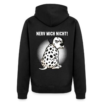 Nerv Mich Nicht Dalmatiner Dalmatinerbesitzer - Unisex Premium Bio Zip Hoodie - Schwarz - Hinten - Nico (187cm)