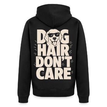 Chien drôle qui s’en fiche de poils de chien - Veste à capuche bio Premium Unisexe - noir - Dos - Nico (187cm)