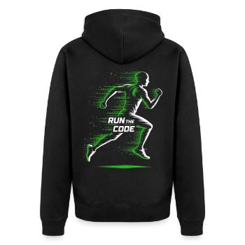 Programmers – Coding Developers & Computer Scientists - Unisex Premium Organic Zip Hoodie - black - Back - Nico (187cm)