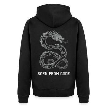 Programmers – Coding Developers & Computer Scientists - Unisex Premium Organic Zip Hoodie - black - Back - Nico (187cm)