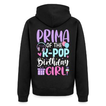 Tió de la fille d’anniversaire de K Pop - Veste à capuche bio Premium Unisexe - noir - Dos - Nico (187cm)