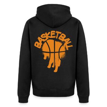 Basketball - Unisex Premium Organic Zip Hoodie - black - Back - Nico (187cm)