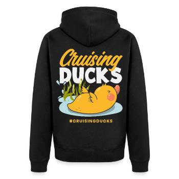 Motifs drôles de canards Citons amoureux de canards - Veste à capuche bio Premium Unisexe - noir - Dos - Nico (187cm)