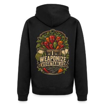 Cultivateur de piments cultivant des piments Je transforme les légumes en arme - Veste à capuche bio Premium Unisexe - noir - Dos - Nico (187cm)