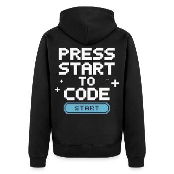 Programmers – Coding Developers & Computer Scientists - Unisex Premium Organic Zip Hoodie - black - Back - Nico (187cm)