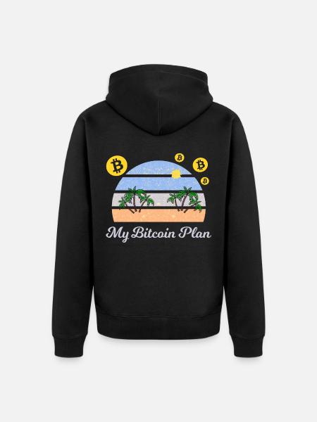 Mein Bitcoin Strandplan - Unisex Premium Bio Zip Hoodie - Schwarz