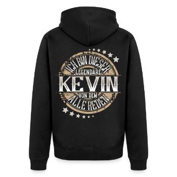 Kevin - Unisex Premium Bio Zip Hoodie - Schwarz - Hinten - Nico (187cm)