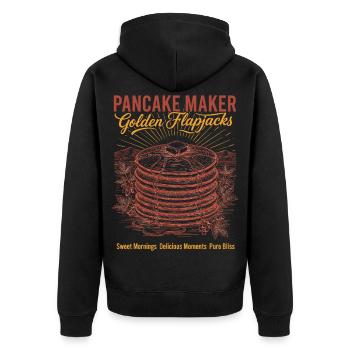 Breakfast Pancake Maker Golden Flapjacks Sweet - Unisex Premium Organic Zip Hoodie - black - Back - Nico (187cm)
