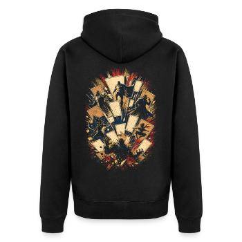 Collectionneur de bandes dessinées - Veste à capuche bio Premium Unisexe - noir - Dos - Nico (187cm)