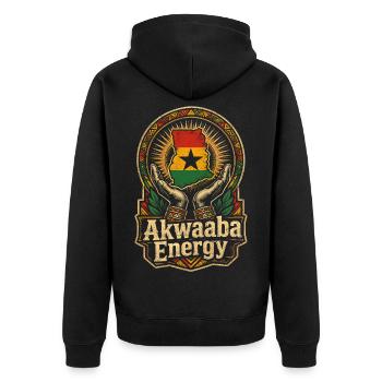 Ghana Ghanese Ghanesisch Akwaaba Energy - Veste à capuche bio Premium Unisexe - noir - Dos - Nico (187cm)