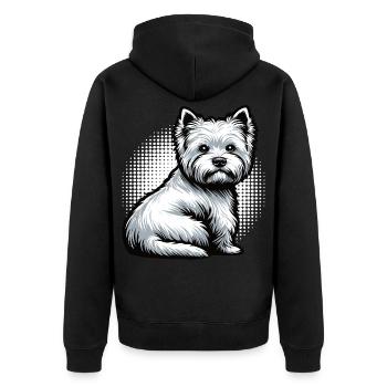 Propriétaire de Westie Westie Terrier des Highlands - Veste à capuche bio Premium Unisexe - noir - Dos - Nico (187cm)