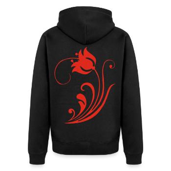 Strange Red Flower - Unisex Premium Organic Zip Hoodie - black - Back - Nico (187cm)
