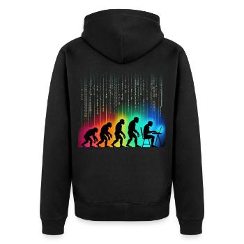 Programmers – Coding Developers & Computer Scientists - Unisex Premium Organic Zip Hoodie - black - Back - Nico (187cm)