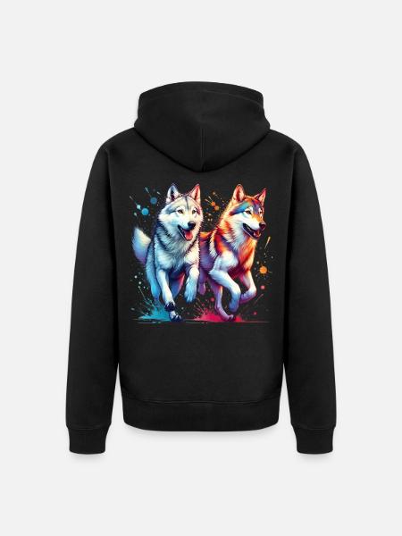 Don Wolfdog - Veste à capuche bio Premium Unisexe - noir