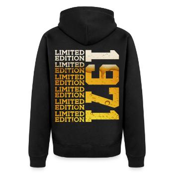 BIÈRE ÉDITION LIMITÉE 1971 55E ANNIVERSAIRE - Veste à capuche bio Premium Unisexe - noir - Dos - Nico (187cm)