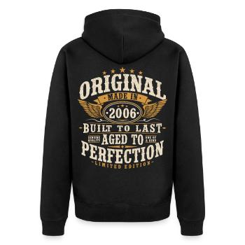 Original 2006 Vintage Vintage Cadeau d’anniversaire - Veste à capuche bio Premium Unisexe - noir - Dos - Nico (187cm)