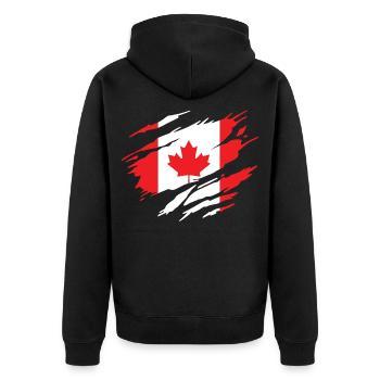 Canada Drapeau Canadien Canadienne - Veste à capuche bio Premium Unisexe - noir - Dos - Nico (187cm)