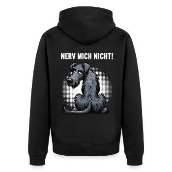 Nerv Mich Nicht Irischer Wolfshund Wolfshundhalter - Unisex Premium Bio Zip Hoodie - Schwarz - Hinten - Nico (187cm)