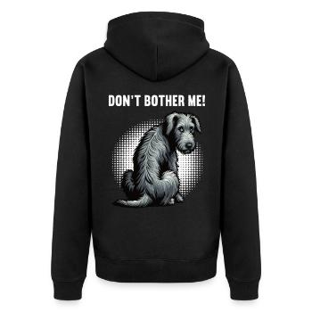 Ne me dérange pas, Propriétaire de chien de loups-loup irlandais - Veste à capuche bio Premium Unisexe - noir - Dos - Nico (187cm)