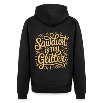 Le menuisier Sawdust est mon artisan en menuiserie - Veste à capuche bio Premium Unisexe - noir - Dos - Nico (187cm)