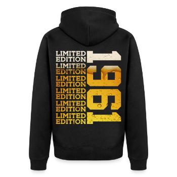 BIÈRE ÉDITION LIMITÉE 1961 65E ANNIVERSAIRE - Veste à capuche bio Premium Unisexe - noir - Dos - Nico (187cm)