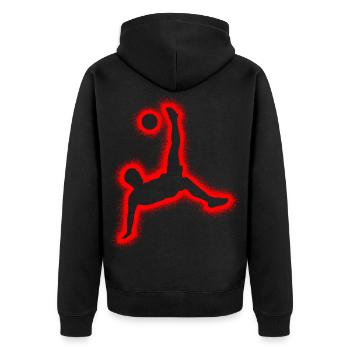 Soccer Soccer Players Kids Boys Soccer - Unisex Premium Organic Zip Hoodie - black - Back - Nico (187cm)
