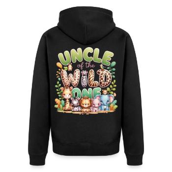 Oncle de la meute sauvage - Faune - Veste à capuche bio Premium Unisexe - noir - Dos - Nico (187cm)