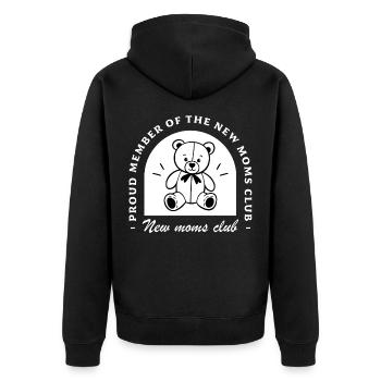 Club des nouvelles mamans - Veste à capuche bio Premium Unisexe - noir - Dos - Nico (187cm)