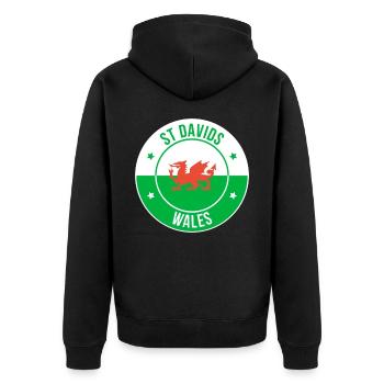 Emblème du Dragon gallois de St Davids - Veste à capuche bio Premium Unisexe - noir - Dos - Nico (187cm)