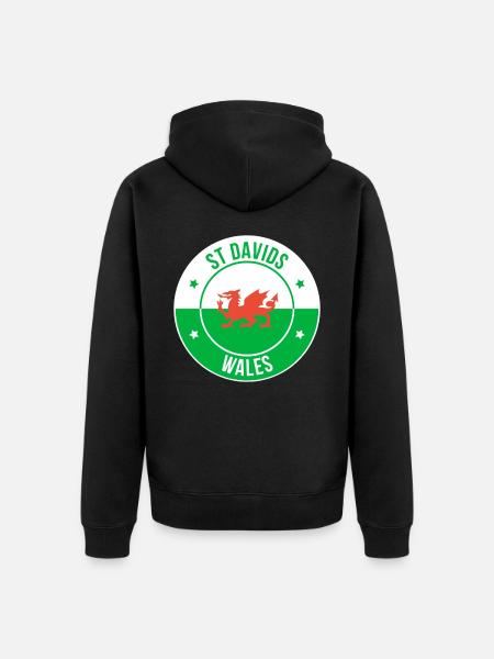 St Davids walisisches Drachenemblem - Unisex Premium Bio Zip Hoodie - Schwarz