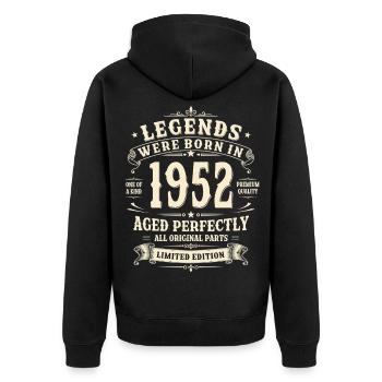 Cadeau pour le 74e anniversaire Homme 1952 Vintage Rétro - Veste à capuche bio Premium Unisexe - noir - Dos - Nico (187cm)