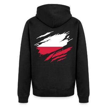 Pologne Drapeau Polonais Polonaise - Veste à capuche bio Premium Unisexe - noir - Dos - Nico (187cm)