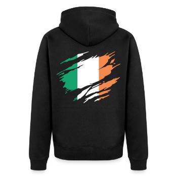 Irlande Drapeau Irlandais Irlandaise - Veste à capuche bio Premium Unisexe - noir - Dos - Nico (187cm)