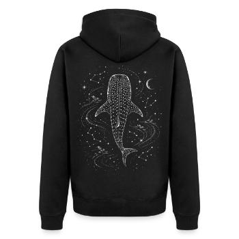 Requin Baleine Galaxie Constellation Astro - Veste à capuche bio Premium Unisexe - noir - Dos - Nico (187cm)