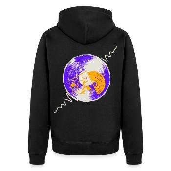vinyl records - Unisex Premium Organic Zip Hoodie - black - Back - Nico (187cm)