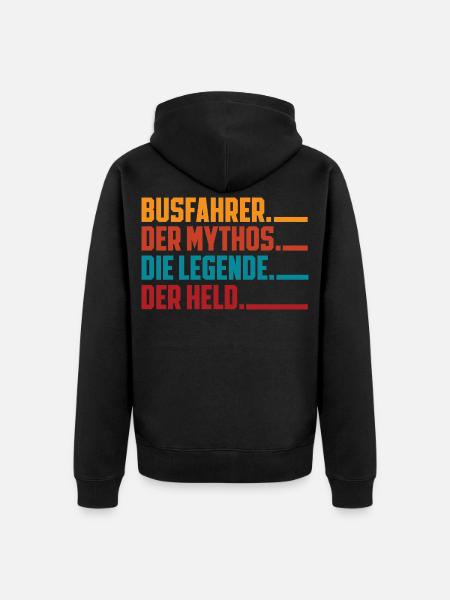 Busfahrer Mythos Legende Held - Unisex Premium Bio Zip Hoodie - Schwarz
