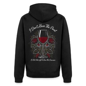 Wine Glass Bloom Design - Unisex Premium Organic Zip Hoodie - black - Back - Nico (187cm)