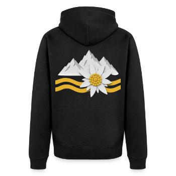Alps Mountains with Edelweiss Flowers Nature Landscape - Unisex Premium Organic Zip Hoodie - black - Back - Nico (187cm)