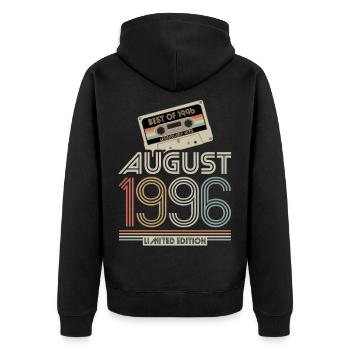 Cassette | Best of August 1996 | Limited Edition - Unisex Premium Organic Zip Hoodie - black - Back - Nico (187cm)