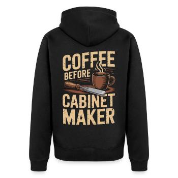 Cabinet Maker Coffee Cabinet Expert Coffee Lover - Unisex Premium Bio Zip Hoodie - Schwarz - Hinten - Nico (187cm)