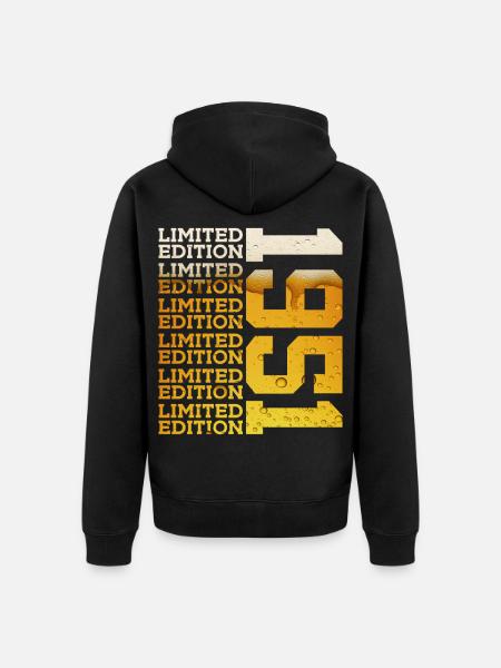 LIMITED EDITION 1951 BEER 75TH BIRTHDAY - Unisex Premium Organic Zip Hoodie - black