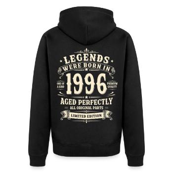 30th Birthday Gift 1996 Man Vintage Retro - Unisex Premium Organic Zip Hoodie - black - Back - Nico (187cm)