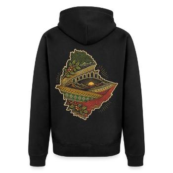 Ethiopia Ethiopian Ethiopians - Unisex Premium Organic Zip Hoodie - black - Back - Nico (187cm)