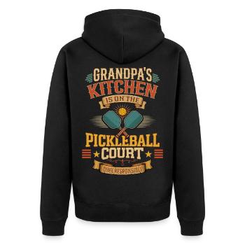 Pickleball vintage Paddle Dink Drôle de grand-père - Veste à capuche bio Premium Unisexe - noir - Dos - Nico (187cm)