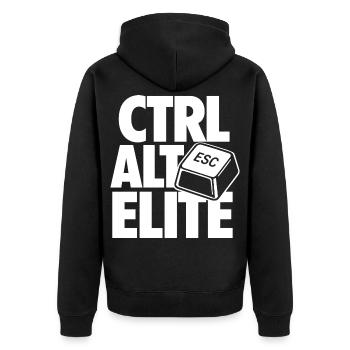Ctrl Alt Elite Programmer - Unisex Premium Organic Zip Hoodie - black - Back - Nico (187cm)