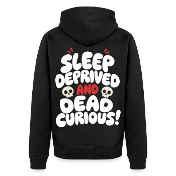 Privé de sommeil et mort curieux - Veste à capuche bio Premium Unisexe - noir - Dos - Nico (187cm)